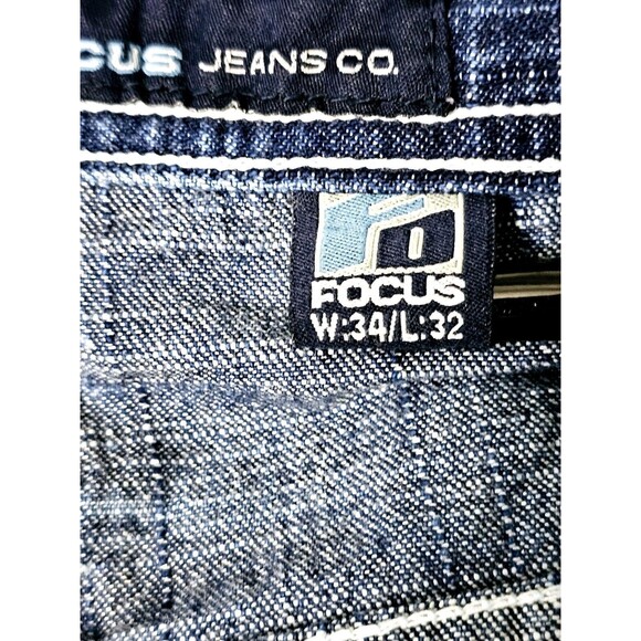 Focus Denim Jeans Mens 32x32 Vintage Y2K Great Distressed Lines EUC *READ* - Picture 10 of 13